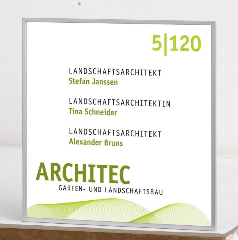 SignSystems® Türschild 15,0 x 15,0 cm silber von SignSystems®