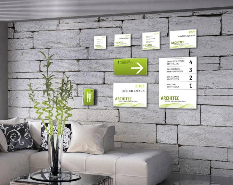 SignSystems® Türschild 12,0 x 12,0 cm silber von SignSystems®