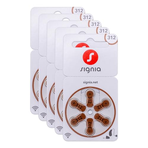 Siemens-Signia Hörgerätebatterien Typ 312 braun, Batterien für Hörgeräte 30 Stück Vorratspack, Made in Germany, inkl. GRATIS Reinigungstuch, Wireless Approved, quecksilberfrei Siemens-Signia Hörgerätebatterien Typ 312 braun, Batterien für Hörgeräte 30 Stück Vorratspack, Made in Germany, inkl. GRATIS Reinigungstuch, Wireless Approved, quecksilberfrei von Signia