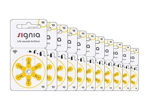 Signia 10 Nummer Hörgeräte Batterien 10 Pack (60 Stück) von Signia