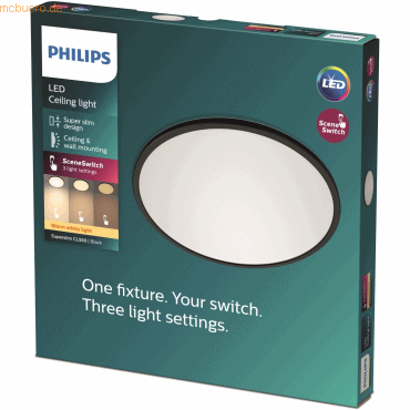Signify Philips 3in1 LED Leuchte CL550 1300lm 2700K Dimmen o DS schw von Signify