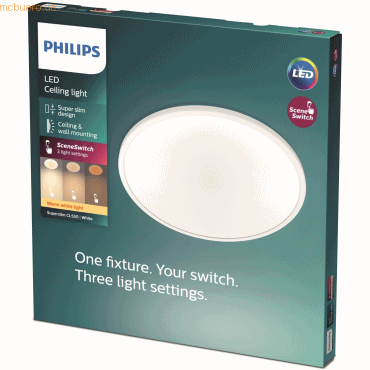 Signify Philips 3in1 LED Leuchte CL550 1500lm 2700K Dimmen o DS weiß* von Signify