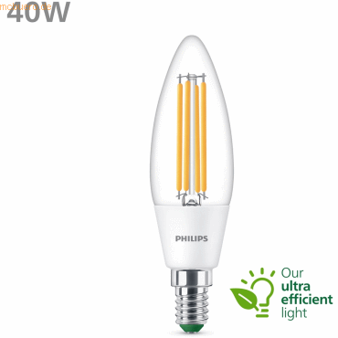 Signify Philips Classic LED-A-Label Lampe 40W E14 Warmweiß klar Kerze Signify Philips Classic LED-A-Label Lampe 40W E14 Warmweiß klar Kerze von Signify