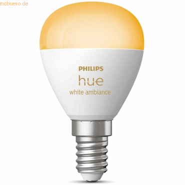 Signify Philips Hue White Amb. E14 Luster Tropfen Einzelpack 470lm von Signify