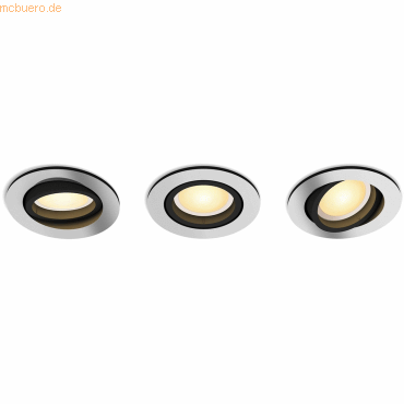 Signify Philips Hue White Amb.Milliskin Einbausp 3flg alum 3x350lm von Signify