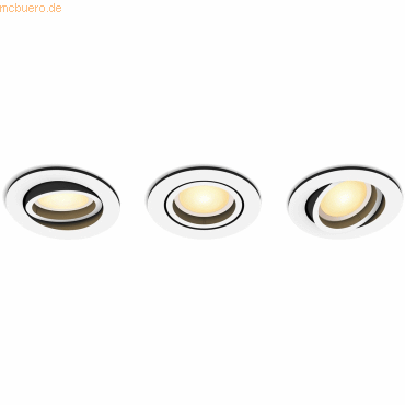 Signify Philips Hue White Amb.Milliskin Einbausp 3flg weiß 3x350lm Signify Philips Hue White Amb.Milliskin Einbausp 3flg weiß 3x350lm von Signify
