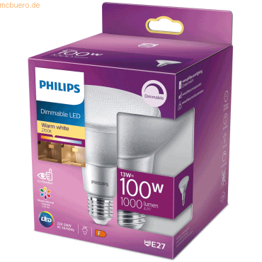 Signify Philips LED Reflektor 100W E27 1000lm Kunststoff dimmbar 1er P von Signify