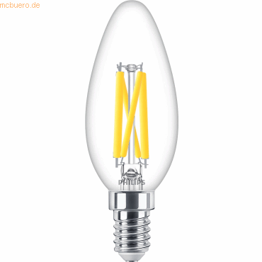 Signify Philips LED WarmGlow Kerzenlampe 60W E14 Klar dimmbar von Signify