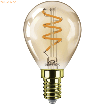 Signify Philips LED classic Dekolampe Gold 25W E14 warmweiß Tropf dim von Signify