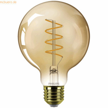 Signify Philips LED classic Dekolampe Gold 40W E27 warmweiß Globe dim von Signify