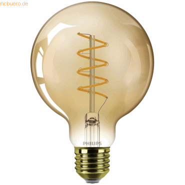 Signify Philips LED classic Dekolampe Gold 40W E27 warmweiß Globe dim von Signify