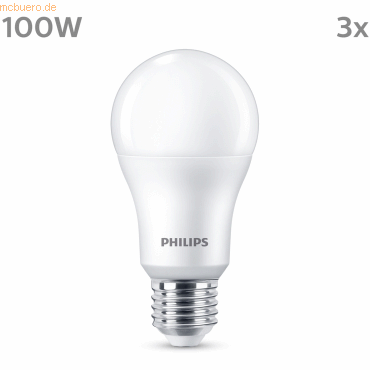 Signify Philips LED classic Lampe 100W E27 Kaltweiß 1521lm matt 3er P von Signify