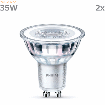 Signify Philips LED classic Lampe 35W GU10 Kaltweiß 275lm Silber 2er- von Signify