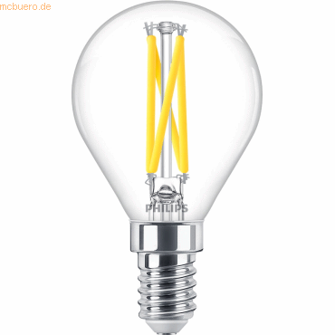 Signify Philips LED classic WarmGlow Tropfenlampe 25W E14 Klar dimmbar von Signify