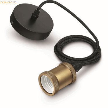 Signify Philips Vintage Schnurpendel E27 Fass. Gold/Baldachin Schwarz- von Signify