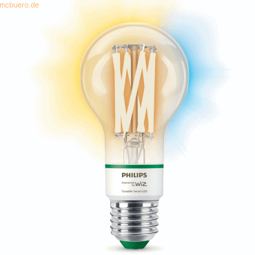 Signify WiZ White 60W E27 A60 Standard Filament clear Tunable Einzelp. von Signify