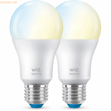 Signify WiZ White 60W E27 Standardform Tunable matt Doppelpack von Signify