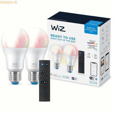 Signify WiZ White&Color 60W E27 Standardf Tunable matt wirelessdim 2er von Signify