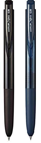 Sortiert - Signo - uni Knock Kugelschreiber - UMN-155 RT1 0,38 mm schwarz & blau-schwarz von Signo