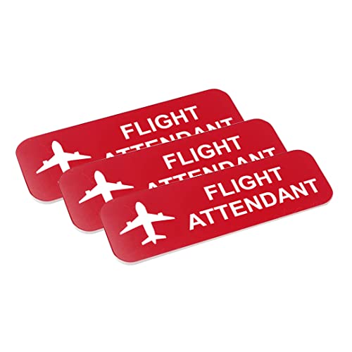 Flugbegleiter, 1 x 3 Namensschild, Rot, 3 Stück Flugbegleiter, 1 x 3 Namensschild, Rot, 3 Stück von Signs ByLITA