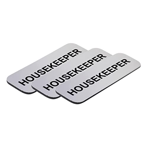 Housekeeper Namensschild, 2,5 x 7,6 cm, Silber, 3 Stück Housekeeper Namensschild, 2,5 x 7,6 cm, Silber, 3 Stück von Signs ByLITA