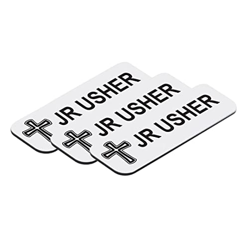 Jr Usher Namensschild, 1 x 3, Weiß, Kreuz-Design, 10 Stück Jr Usher Namensschild, 1 x 3, Weiß, Kreuz-Design, 10 Stück von Signs ByLITA