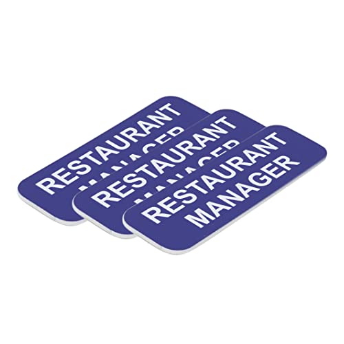 Restaurant Manager Namensschild, 2,5 x 7,6 cm, Blau, 3 Stück Restaurant Manager Namensschild, 2,5 x 7,6 cm, Blau, 3 Stück von Signs ByLITA
