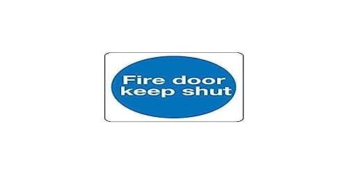 Signs & Labels km14 a/S Sicherheit Zeichen, Fire Door Keep Shut, selbstklebend, 100 mm x 100 mm (5 Stück) von Signs & Labels