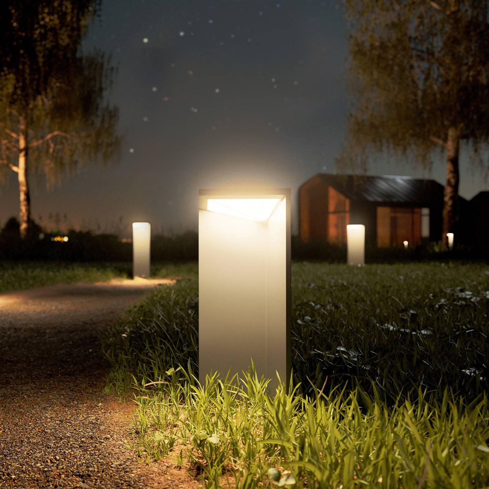 LED-Akku-Solarleuchte Nusolar anthrazit, Höhe 34cm LED-Akku-Solarleuchte Nusolar anthrazit, Höhe 34cm von Sigor
