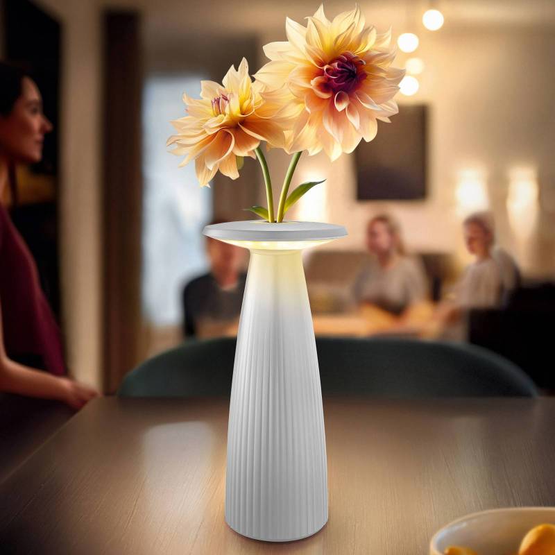 LED-Akku-Tischlampe Nuflair, weiß, IP54, dimmbar, 24 cm von Sigor