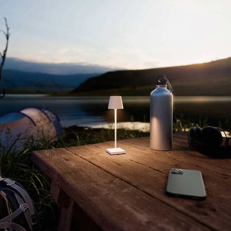 LED-Akkutischlampe Nuindie pocket, weiß, IP54, dimmbar von Sigor