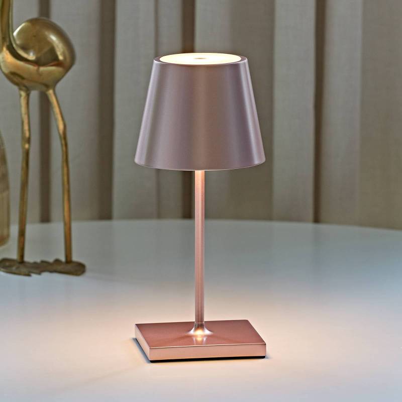 LED-Akkutischlampe Nuindie mini, USB-C, rose, IP54, dimmbar von Sigor