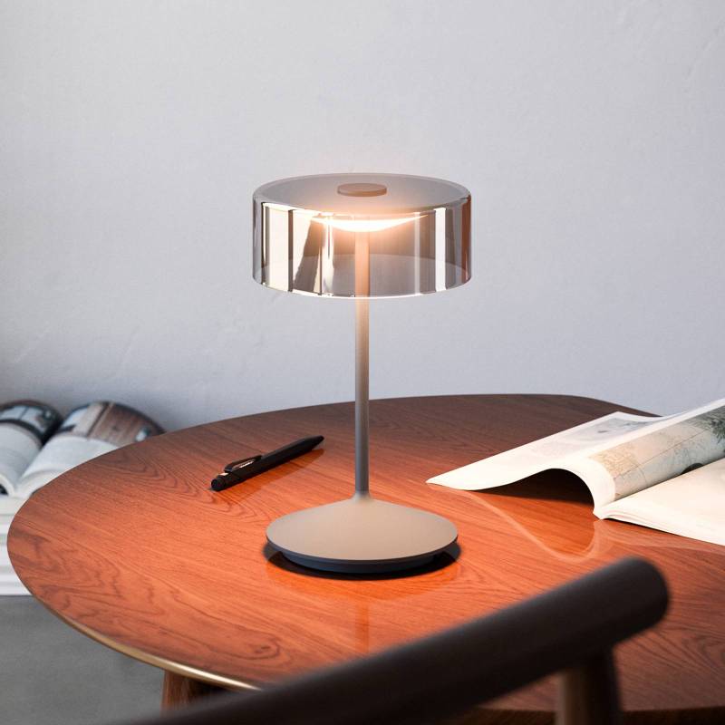 LED-Akkutischleuchte Numotion,  graphit, Glas, IP54, dimmbar von Sigor