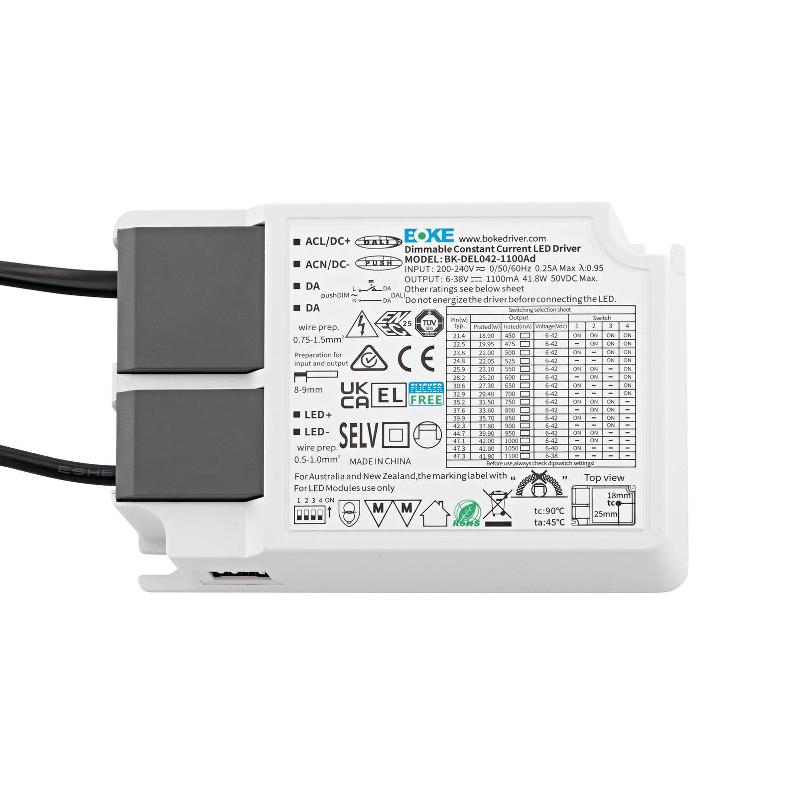 LED-Treiber Powerline Panel CC, DALI, 42 W, 450 - 1.100 mA von Sigor