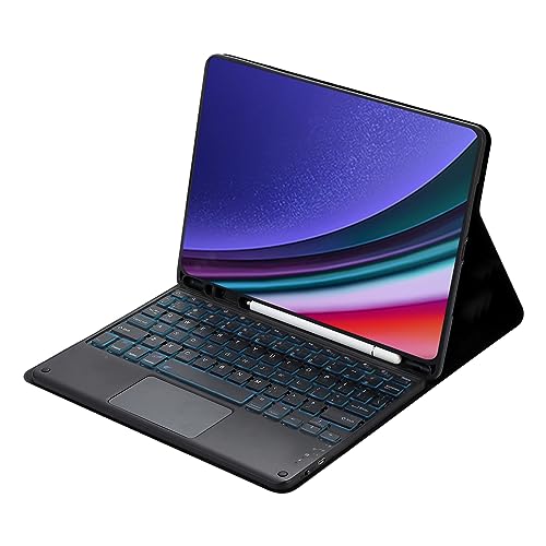 Italienische Tastatur für Samsung Galaxy Tab S9, Trackpad Tastatur für Galaxy Tab S9, abnehmbar, magnetisch mit 7 Modi Hintergrundbeleuchtung, italienisches Layout QWERTY, Schwarz (S9 11 Zoll, von Sikai