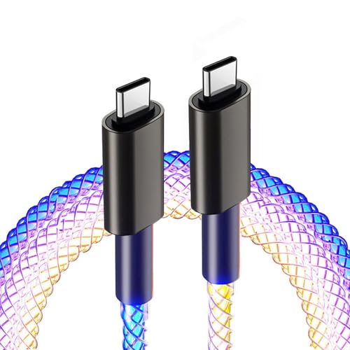 Sikai 1M RGB USB C auf Typ C Ladekabel, LED-Ladekabel 100W Schnellladung, RGB Licht Gradual Kabel für Samsung S23/S22/Z Flip 4/Z Fold 4/S21/S20/A53/A52/Huawei P30/P20,Sony,Xiaomi(Kabel USB C-C) von SIKAI CASE
