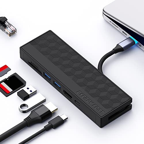 Sikai 7-Port USB C Hub 3.0(Typ-C), USB C Adapter für MacBook Pro, Docking Station USB3.0/2.0, SD&microSD, Ethernet LAN RJ45, 4K HDMI, 100W PD, kompatibel mit iPad Pro, Dell XPS, Surface Pro und Mehr von Sikai