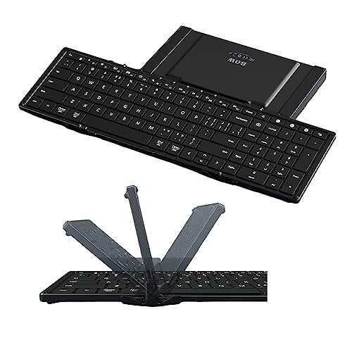 Sikai Bequeme Tasten Faltbare Bluetooth-Tastatur mit Ziffernblock, QWERTY Tastatur kann blind getippt Werden【Schwarz mit Einer Aufbewahrungstasche】 kompatibel mit ipad air/Tablet/Android/Handy von Sikai