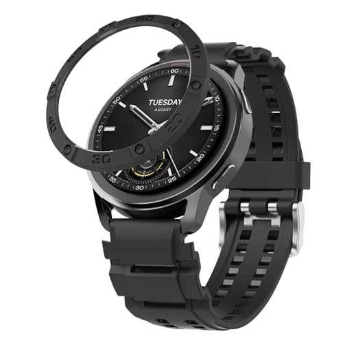 Sikai Gehäuse für Xiaomi Watch S3 1.43" - Leichtes PC Gehäuse kompatibel mit Xiaomi Watch S3 1.43", Verschiedene Designs und Farben Verfügbar (Schwarz, Typ 1) von Sikai