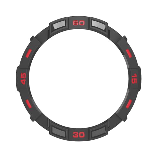 Sikai Gehäuse für Xiaomi Watch S3 1.43" - Leichtes PC Gehäuse kompatibel mit Xiaomi Watch S3 1.43", Verschiedene Designs und Farben Verfügbar (Schwarzer Hintergrund&Rote Beschriftung, Typ 2) von Sikai