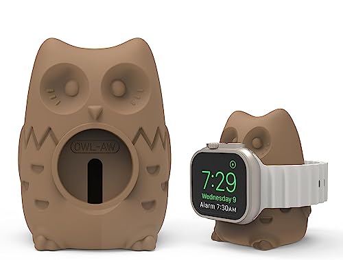 Sikai Kabellose Ladestation für Apple Watch Serie,Schnellladestation Dock Ständer Apple Ladeständer Nachtmodus-Kompatibel mit Apple Watch Series 8 7 6 5 4 3 2 1 SE(44mm-38mm) iwatch zubehör(Braun) von Sikai