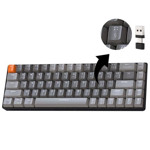 Sikai Kabellose Portugiesische Tastatur,Teclado português sem fios， Mechanische Gaming-Tastatur, Bluetooth 5.0/2.4G, Hot-Swap-fähig Schalter für Spiele, Mac, Win, iOS (Roter Schalter) von Sikai