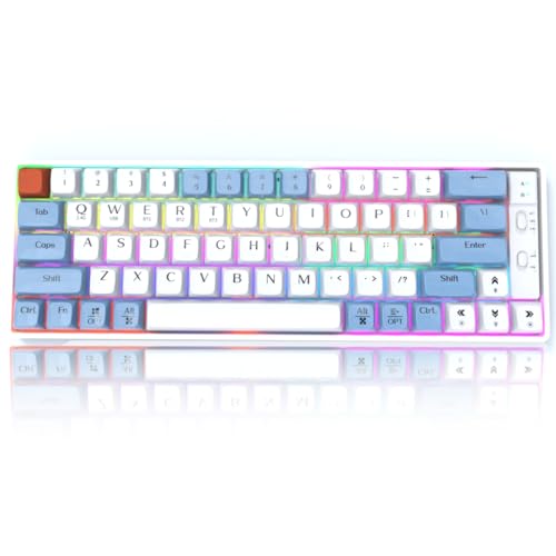 Sikai Mechanische Tastatur Kabellos,65 Tasten(gelbe Schalter) Anti-Ghosting,Hot-Swapping,Programmierbar,19 LED Modi,Gaming Büro Tastatur,Bluetooth/2.4G/Kabelgebunden,1300mAh,für PC/Andriod/IOS QWERTY von Sikai