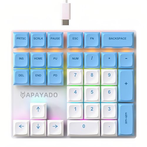 Sikai Mechanisches Numpad - Blauer Schalter(Blue Switch) - USB A Kabelgebunden - 33 Tasten RGB Keypad - Numeric Keypad - Zifferntastatur für Laptop Desktop PC Notebook (LB - Blue Switch) von Sikai