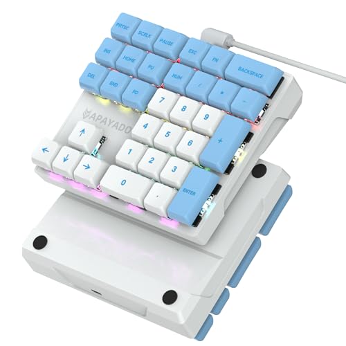 Sikai Mechanisches Numpad - Roter Schalter(Red Switch) - USB A Kabelgebunden - 33 Tasten RGB Keypad - Numeric Keypad - Zifferntastatur für Laptop Desktop PC Notebook (Weiß) von Sikai