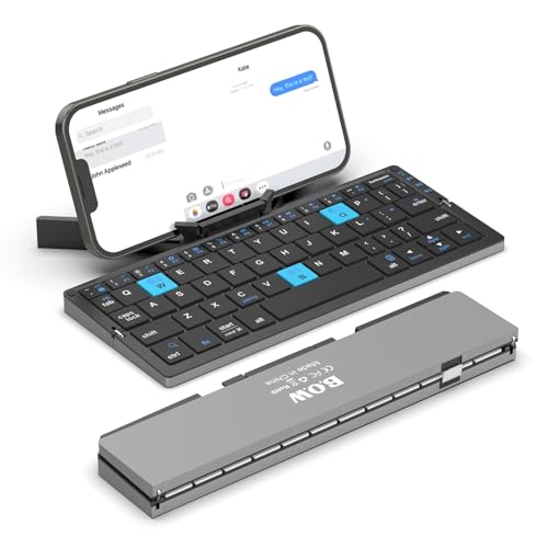 Sikai Mini Tastatur für Handy,QWERTY Klappbare Tastatur Bluetooth mit Ständer,Englische Tastatur Kompatibel mit Galaxy S24/S23,iPhone 15 Pro Max,iPad,Android,Windows,Smartphone,Tablet,Laptop(Schwarz) von Sikai
