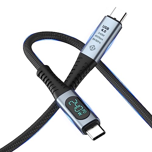 Sikai Thunderbolt 3 Kabel mit Display 1M - USB C Kabel mit Display 240W Leistung & 40Gbit/s Datentransfer schnell Ladekabel mit Anzeige Kompatibel mit iPhone 15 Macbook Pro/Air iPad Pixel von Sikai