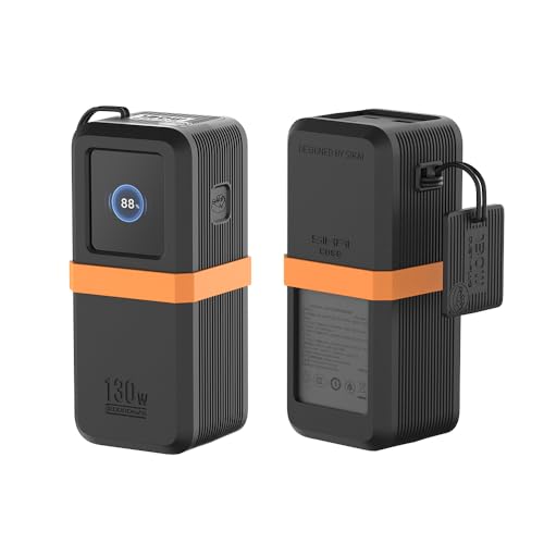 Silikon Schutzhülle für UGREEN Nexode 20000mAh Powerbank 130W, 2mm dick & stoßfest, staubdicht mit Kabelführung, robuster Fallschutz (Schwarz) von Sikai