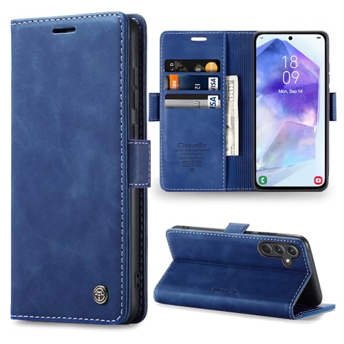 Sikoto Handyhülle für Samsung Galaxy A55 5G Hülle Premium Leder Flip Klapphülle Brieftasche Kartenfach Standfunktion Magnetische Schutzhülle Tasche Samsung A55 - Blau Sikoto Handyhülle für Samsung Galaxy A55 5G Hülle Premium Leder Flip Klapphülle Brieftasche Kartenfach Standfunktion Magnetische Schutzhülle Tasche Samsung A55 - Blau von Sikoto