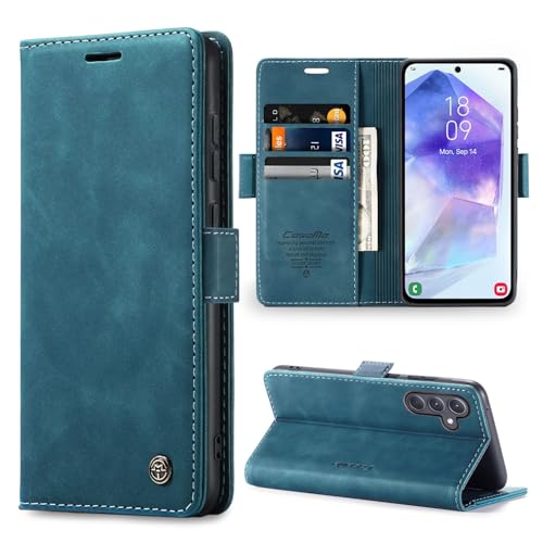 Sikoto Handyhülle für Samsung Galaxy A55 5G Hülle Premium Leder Flip Klapphülle Brieftasche Kartenfach Standfunktion Magnetische Schutzhülle Tasche Samsung A55 - Grün Sikoto Handyhülle für Samsung Galaxy A55 5G Hülle Premium Leder Flip Klapphülle Brieftasche Kartenfach Standfunktion Magnetische Schutzhülle Tasche Samsung A55 - Grün von Sikoto